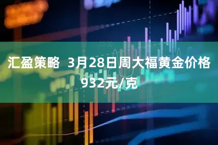 汇盈策略  3月28日周大福黄金价格932元/克